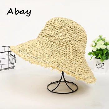 

Abay Hairstyle Tool New Fashion Summer Women Hat Lady Short Straw Hats Muster Bow-knot Hat Seaside Visor Casual Hat Can Adjust