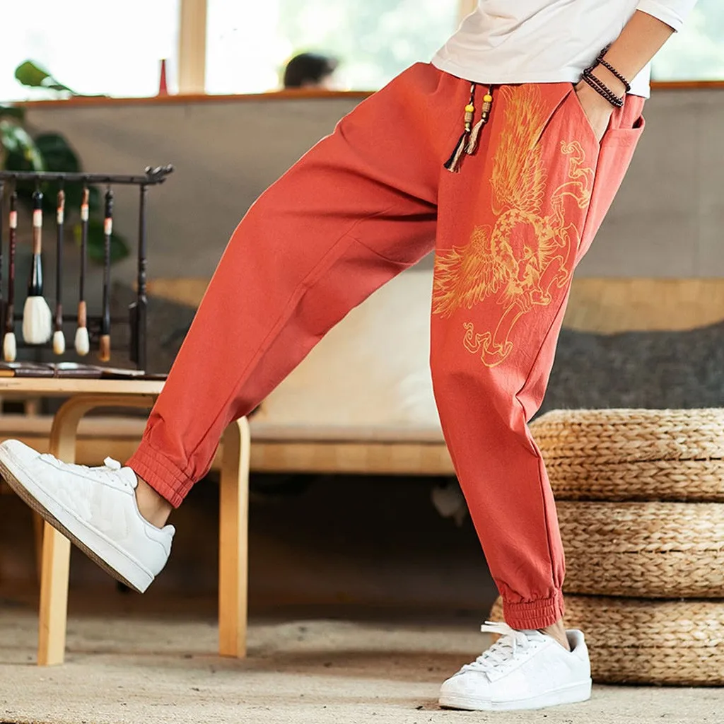 Pantalones hombre, Мужские штаны, повседневные, размера плюс, свободные, с принтом, для улицы, спортивные, шаровары, длинные штаны, ropa hombre roupas