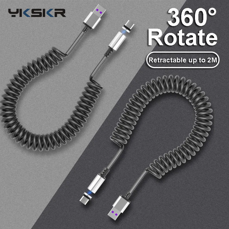 Магнитный зарядный Выдвижной Кабель Micro USB зарядное устройство типа C быстрая