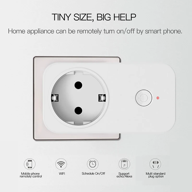 Wi-Fi переключатель умная розетка для ALexa Google Home ЕС адаптер приложение голосовой пульт дистанционного управления ЕС вилка