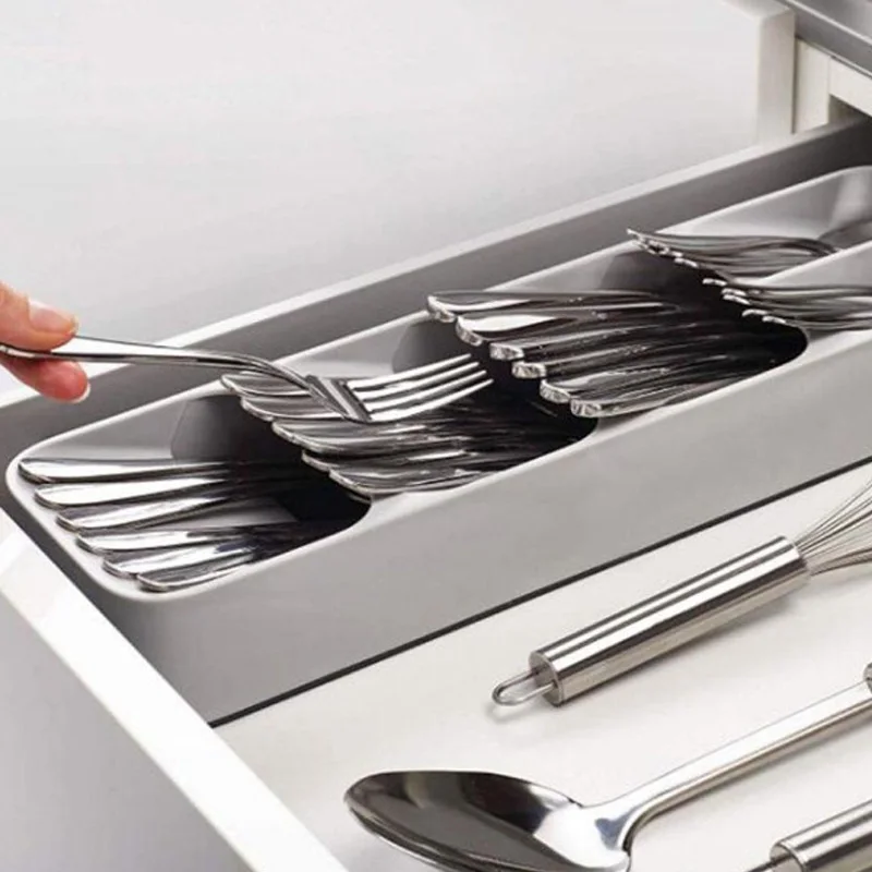 

Home Kitchen Supplies Drawer Organizer Tray Spoon Cutlery Separation Finishing Storage Box Kitchen Gadget Storage Organization