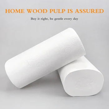 

14 Rolls Quality Roll Toilet Paper 4-Layer Native Wood Soft Toilet Paper Pulp Home Rolling Paper Strong Water Absorption