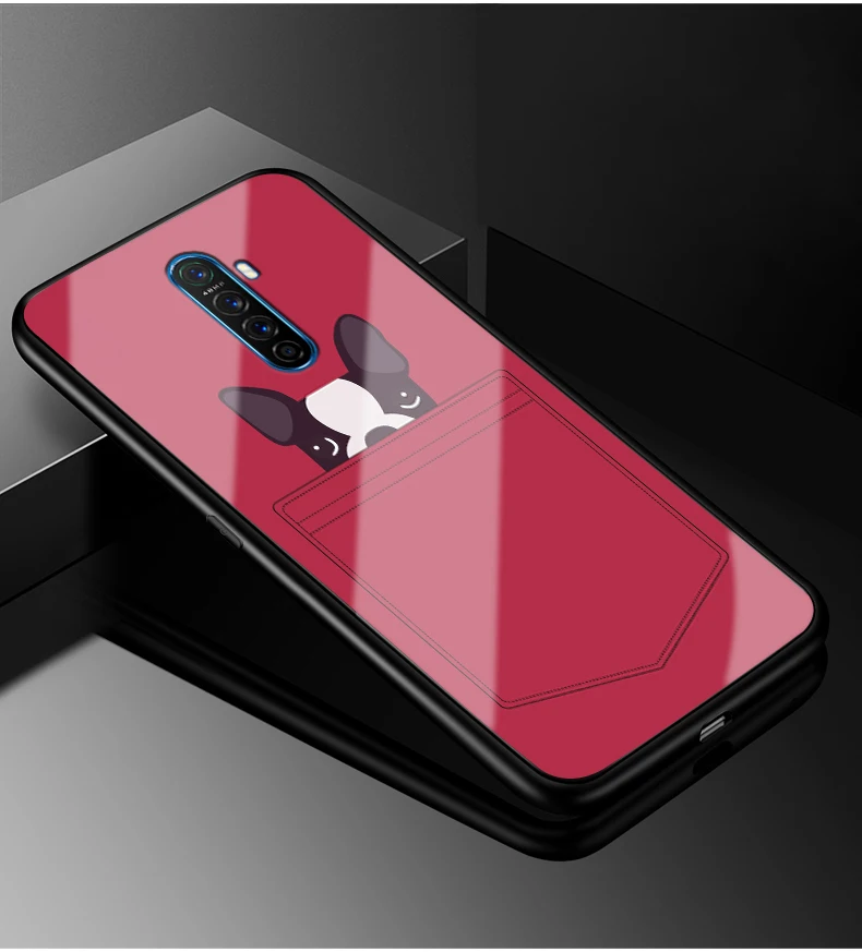 Для Oppo Reno Ace чехол PC Пластиковый стеклянный чехол для телефона черный ТПУ бампер чехол для Oppo Reno Ace чехол RenoAce 6,5 дюймов Coque - Цвет: 09