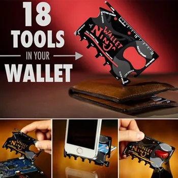 

Stainless Steel High Hardness Ninja Saber Card Wallet Hand Tool Sets Outdoor Survival Multi-function Combination Tool