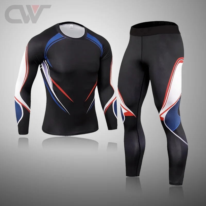 Winter Thermal Underwear Set Men's Sportswear Running Training Warm Base Layer Compression Tights Jogging Men's Gym MMA Suit best mens long underwear Long Johns