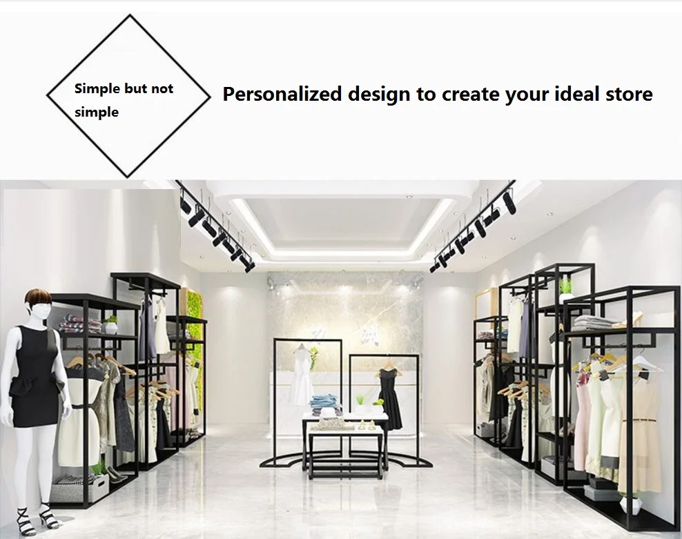 

Clothing store display rack double layer clothes hanger women's clothing store shelf dedicated floor type iron art display rack