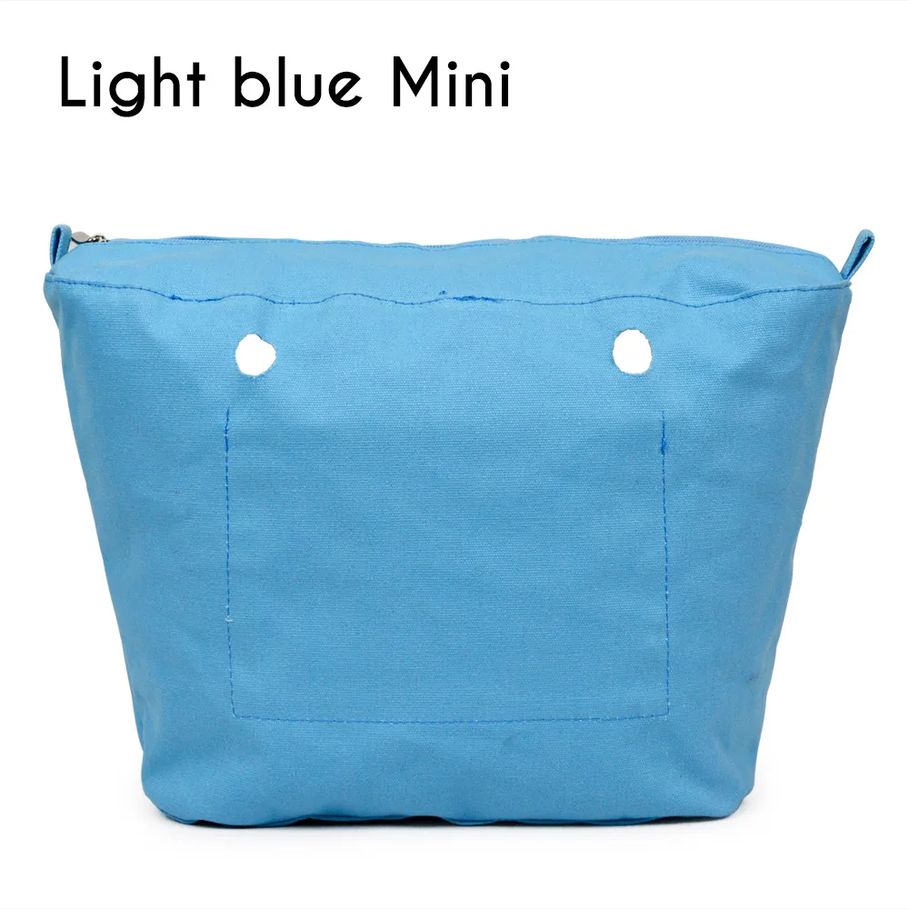 light blue mini Tanqu водонепроницаемая внутренняя подкладка Obag вставка карман на молнии классический мини холст внутренний карман для O сумка - Цвет: light blue mini