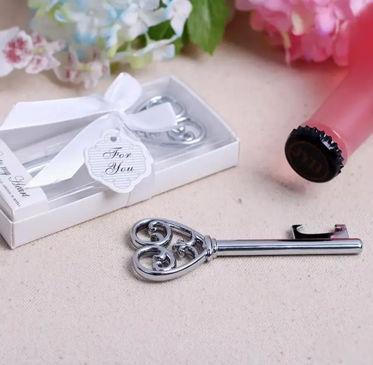 

100pcs Heart Key Bottle Opener Wedding Favors Wedding Gifts For Guests Wedding Souvenirs Party Supplies Free Shipping SN3811
