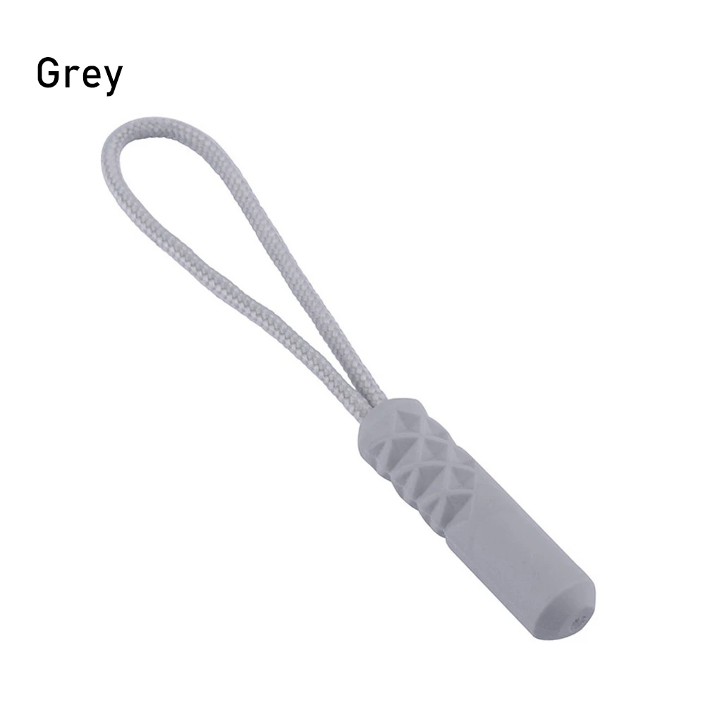 Grey 5/10 шт/комплект, застежка-молния, тяга, веревка для сумки, чемодана, палатки, рюкзака, фиксатор, застежка-молния, замена, сломанная Пряжка, зажим - Цвет: Grey
