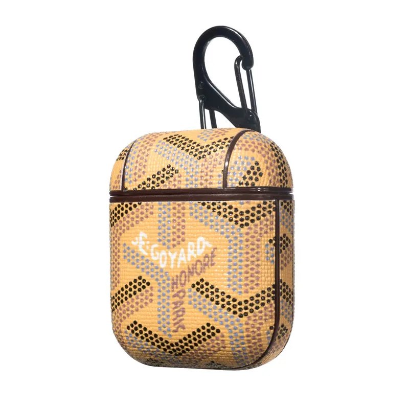 Airpods 1 and 2 case Прямая наушники GoYard стиль чехол Защитный чехол для Apple Airpods Pro беспроводной Bluetooth модные аксессуары - Цвет: Airpods 1 and 2 case