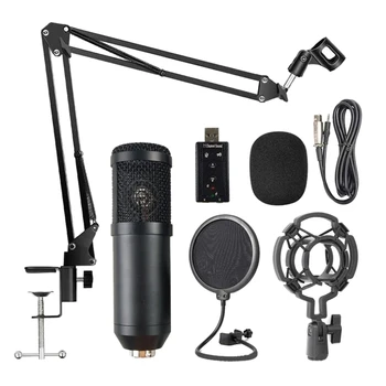 

BM800 Professional Suspension Microphone Kit Live Broadcasting Recording Condenser Microphone Set for Computer Karaoke KTV