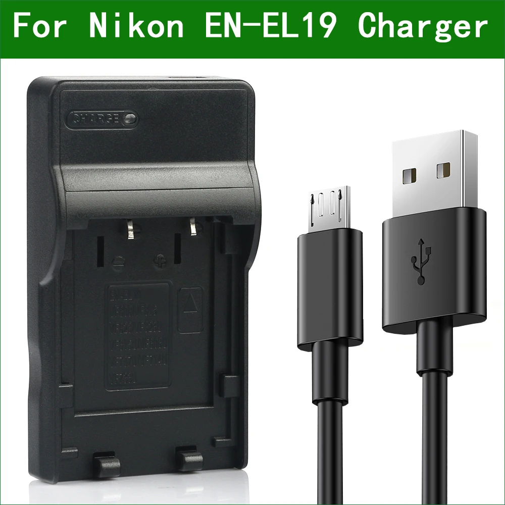 EN-EL19 EN EL19 Digital Camera Battery Charger for Nikon Coolpix S32 S33 A300 S100 S2700 S2750 S2800 S3100 S3200 S3400 S3500 battery charger adapter led battery charger