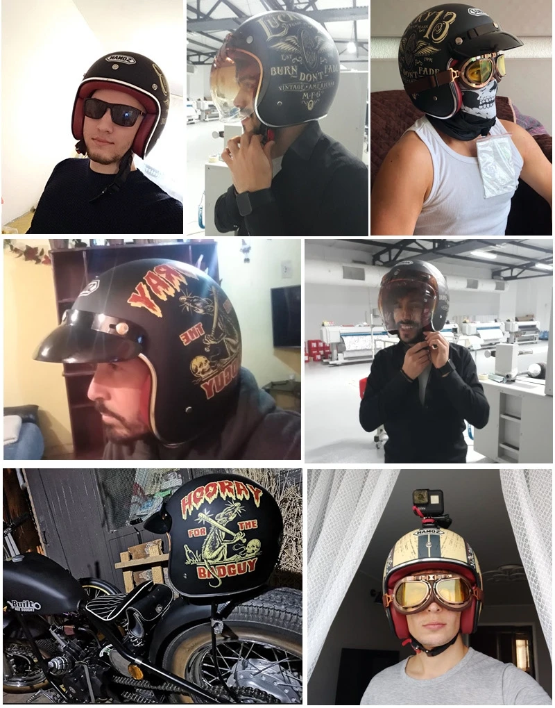 Мотоциклетный шлем Ретро Chopper винтажный Capacete с открытым лицом Kask скутер Casque Moto