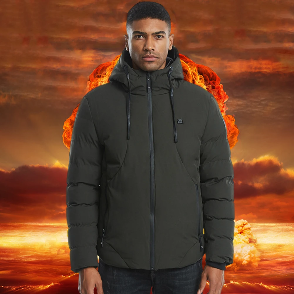 

Fashion Couple Men Women Electric Heated Jacket Coat Heating Waistcoat USB Thermal Warm Clothes Feather Hot Sale Winter Jacket