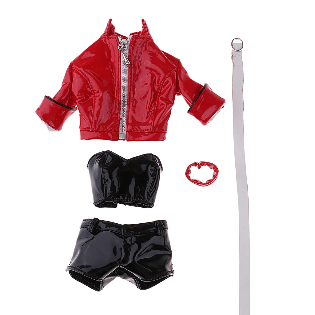 1/6 Scale Womens Clubwear PU Leather Clothing Kit for Hottoys, CY CG Girl, TTL, Enterbay 12 inch Female Figure Body Accessories