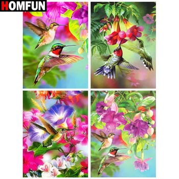 

HOMFUN Diamond painting "Flowers and birds" Full Square/Round Drill Wall Decor Inlaid Resin Embroidery Craft Cross stitch