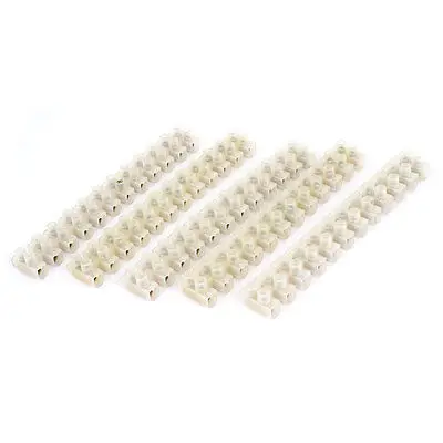 

5 Pcs 30A 12 Positions Wire Connector Barrier Terminal Strip Block