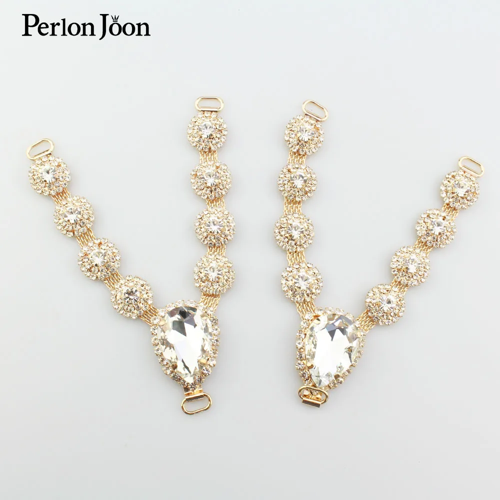 Shoes Crystal Stones Rhinestone Shoe Accessories Rhinestone Decorative Shoe 1 Gold