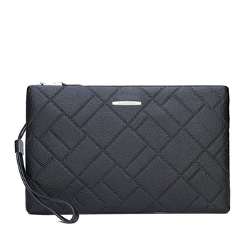 

Men's Hand Bag Large Capacity Business Leisure Envelope Bag Check Hand Grab Bag