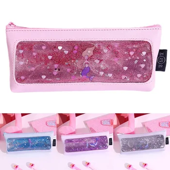 

Kawaii Quicksand Mermaid PencilCase High Capacity Pencil Bag Transparent Glitter Pencilcase For Girls Pen Box School Supplies