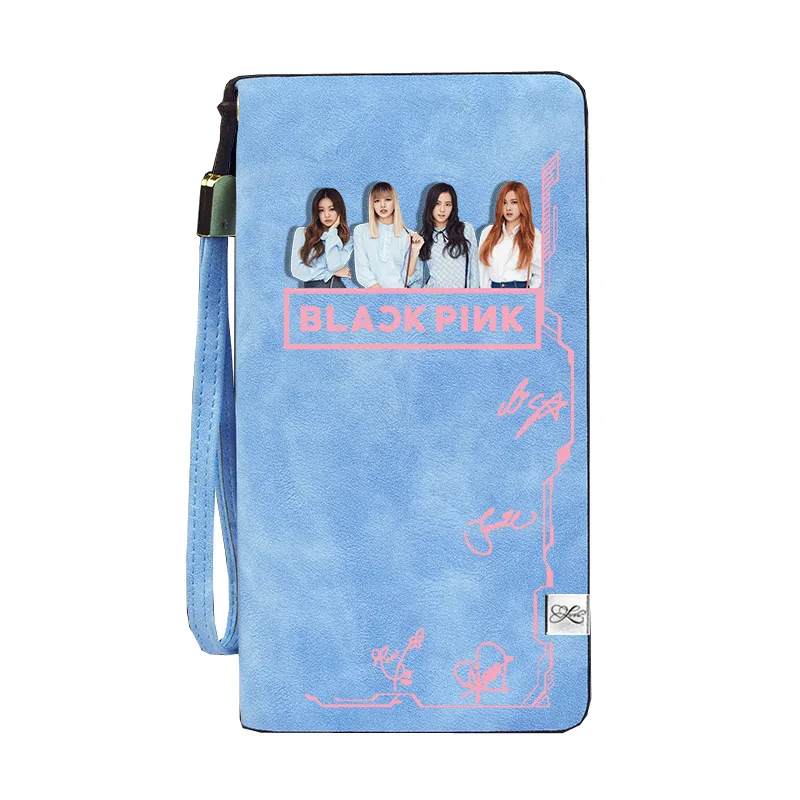 Корейский женский длинный кошелек для монет Kpop Blackpink Lisa Kawaii ID держатель для карт из искусственной кожи женский кошелек большие деньги телефон сумки Carteira - Цвет: 8