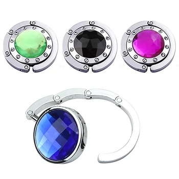 

1 Pcs Alloy Crystal Magic Hooks Purse Bag Suspension Portable Folding Storage Bag Rack Home Decor Multiple Desk Hanger Bag
