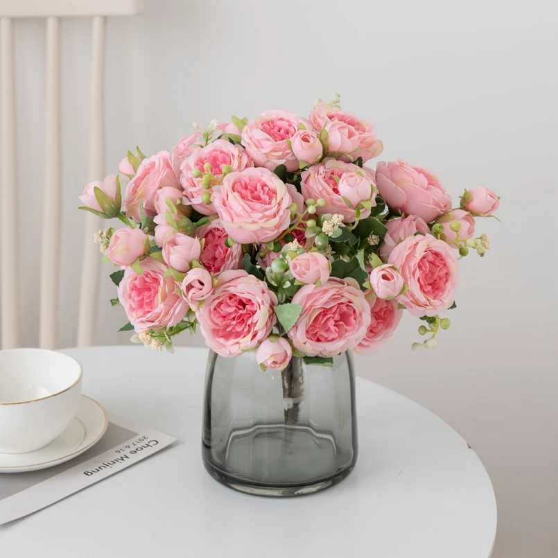 4 Bouquets De Pivoines Artificielles En Soie - Déco Mariage Ou Maison