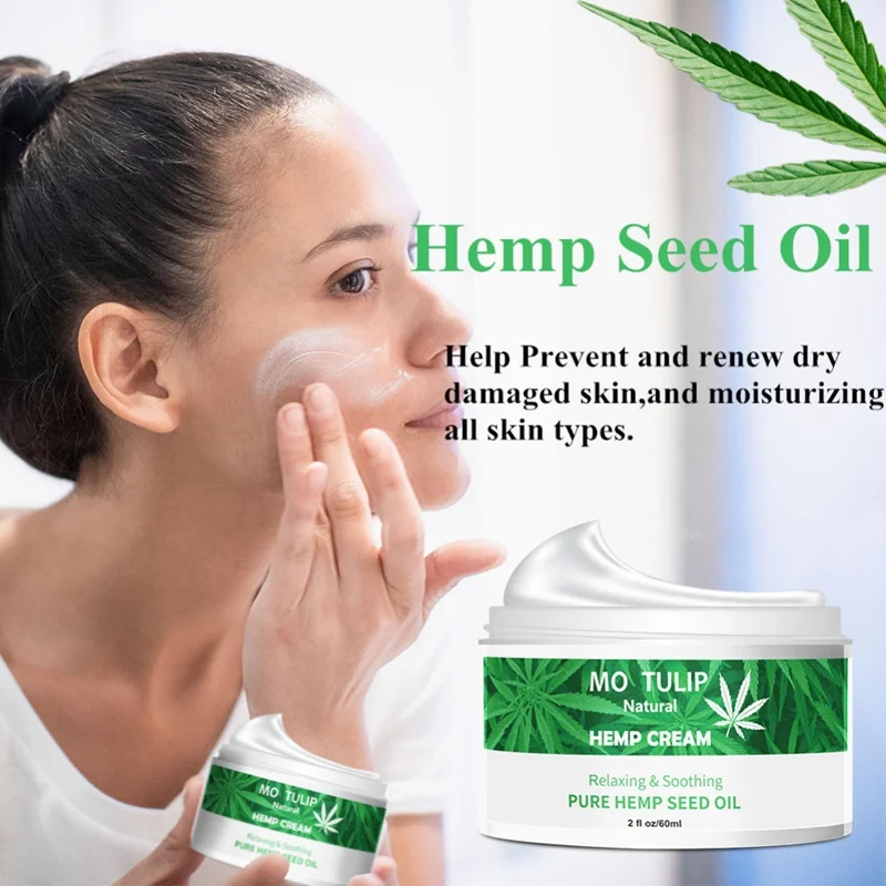 

Hemp Seed Oil Cream Moisturizing Smooth Fine Lines Firming Skin Anti-acne Anti-aging Face Cream