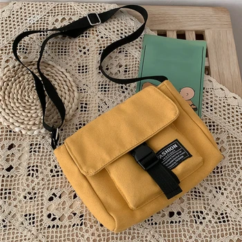

Women Canvas Bag Joker Cute Messenger Bag Shopping Bag Solid Color High Capacity Shoulder Bag Square Bag сумка женская большая
