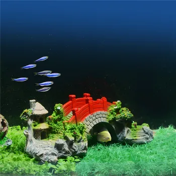 

Aquarium Decoration Shrimp Shelter Aquarium Turtle Climbing Arch Bridge Fishes Hideout Rockery Stone Aquarium Accessories