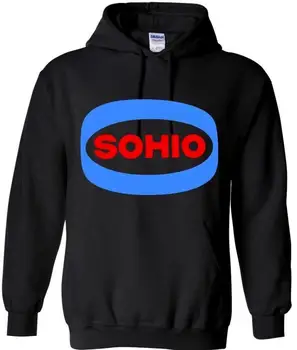 

Sohio Retro T Shirt Vintage Gas Sweatshirt Hooded men sweat shirt Hoodie Black