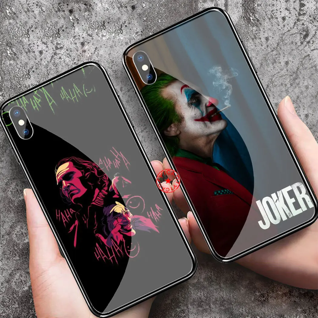 Joker movie Joaquin Phoenix, черное закаленное стекло чехол для iPhone 5 5S SE 6 6S 7 8 Plus 11 Pro X XR XS Max Pro