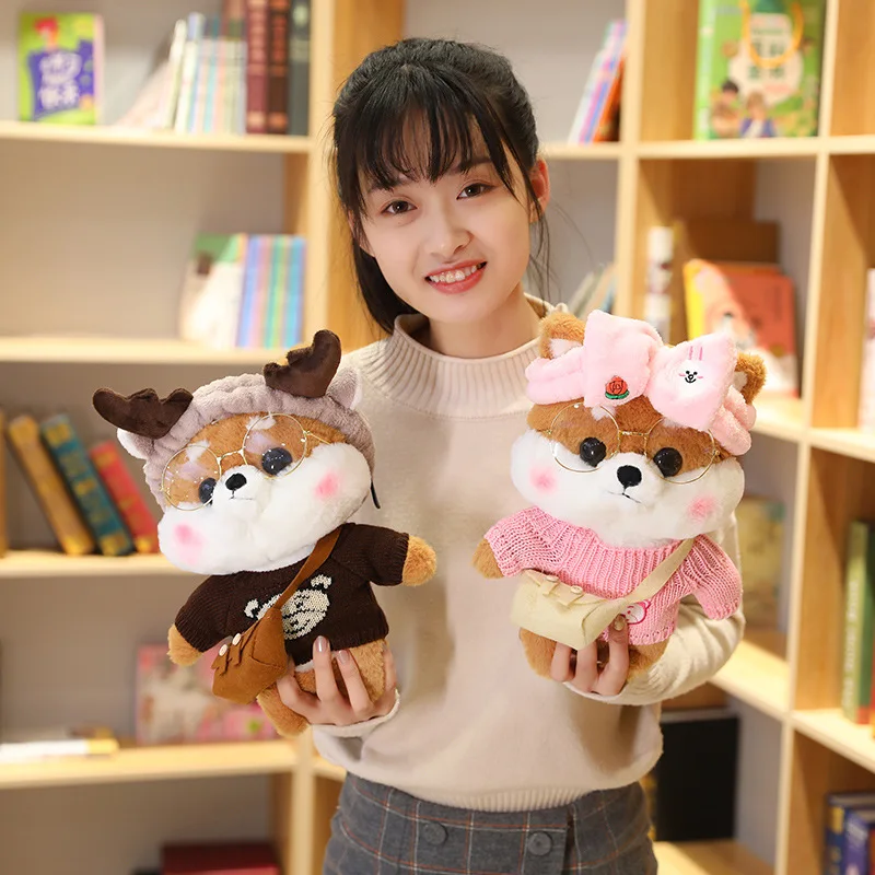 30 см Kawaii собака плюшевые игрушки плюшевая креативная Хаски Мягкая кукла плюшевая Хаски со свитером детские игрушки подарок на день рождения для девочек и мальчиков