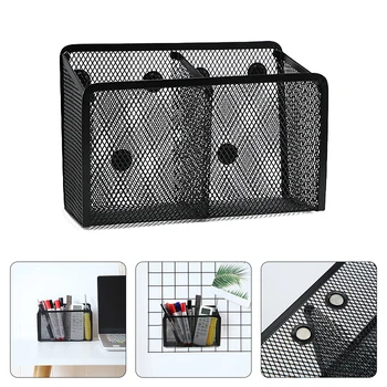 

Locker Accessories Solid Metal Mesh Pencil Holder Refrigerator Magnetic Students Home Office Storage Basket Space Saving Desktop