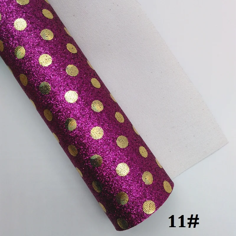 11 Glitterwishcome 21X29 см A4 размер винил для бантов Печатный горошек блестящая кожа ткань искусственная кожа листы для бантов, GM337A - Цвет: 11