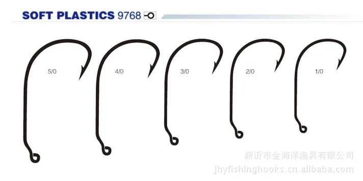 [100 pcs] Premium Worm Jig Hook Soft Plastic Fishing Hooks Size #1 #1/0  #2/0 #3/0 #4/0 #5/0