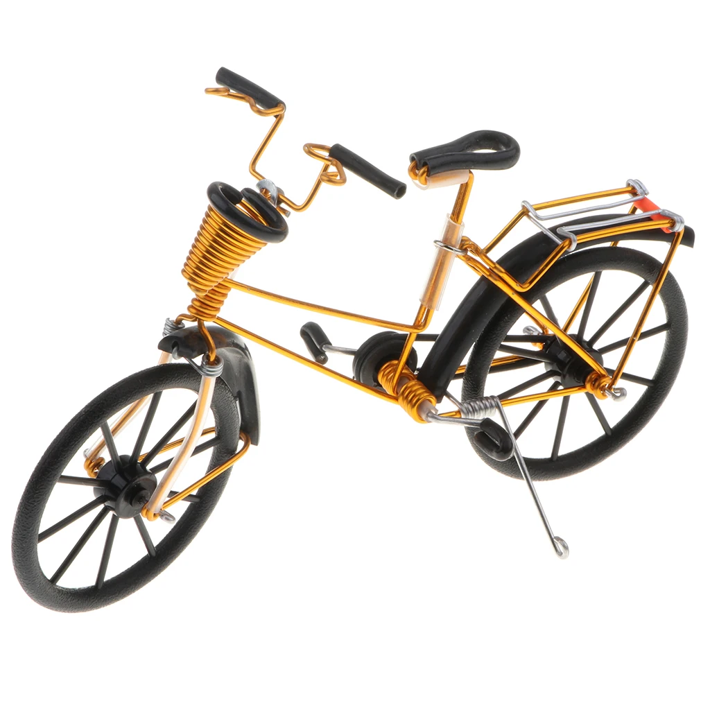 1:10 Aluminum Wire Bike Basket Bicycle Cycling Toy Desk Crafts Photography Prop