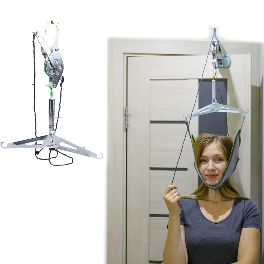 Cervical Traction Over Door Neck Massager Device Kit Stretcher Adjustment Chiropractic Back Head Massager relaxation