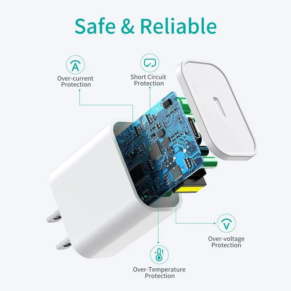 Оригинальное зарядное устройство USB C 20 Вт для iPhone 12 быстрое Pro Max Mini C2L адаптер