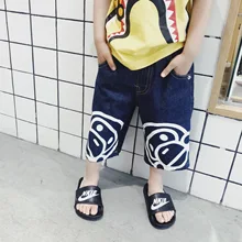 Mikiumkee2019 новые летние тонкие хлопковые джинсовые шорты до колена для мужчин и женщин и детей