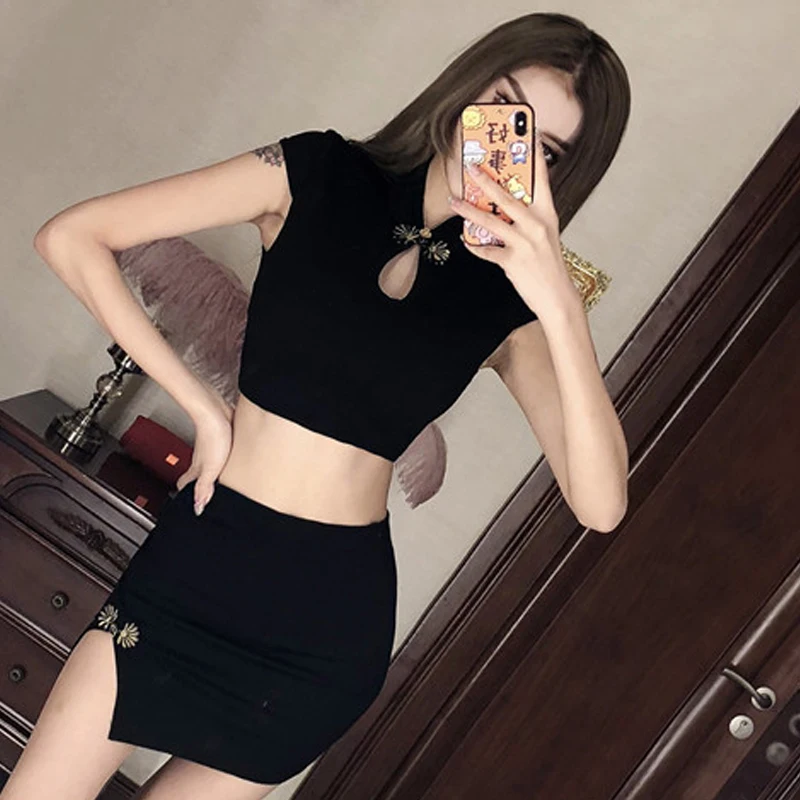 Китайское платье cheongsam современный сексуальный набор Ципао восточное платье vestido chino Холтер открытая спина qi pao наклонная вилка