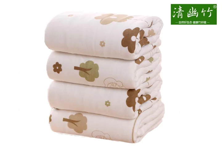 

Bamboo Fabric Baby Printed Bath Towel Double Layer Cartoon Bath Towel Baby Blanket Wrapping Blanket