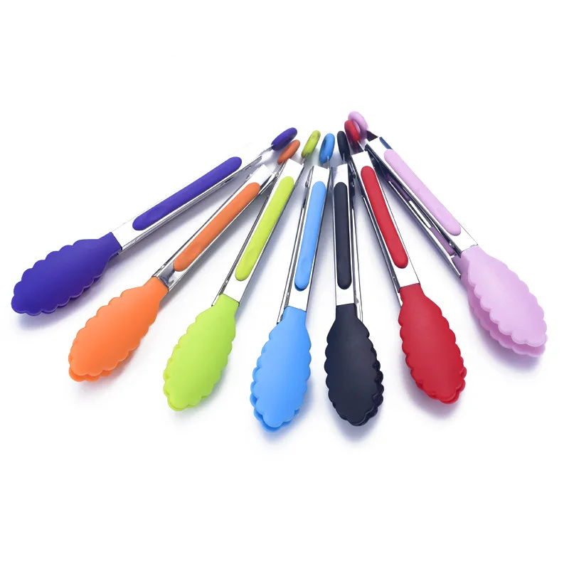 

8 Inch/set Kitchen Silicone Food Clip Stainless Steel Silicone Food Bread Meet Clips Multifunction Kitchen Dedicated Tool