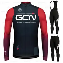 Maillot de cyclisme de l'équipe GCN pour hommes, ensemble de vêtements de vélo à manches longues, collection automne 2021