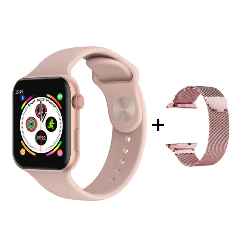 2 шт. F10 Смарт-часы ЭКГ монитор сердечного ритма iwo 8 lite спортивные Смарт-часы для Android Apple xiaomi band PK IWO 8 10 iwo 12 часы - Цвет: pink watch set