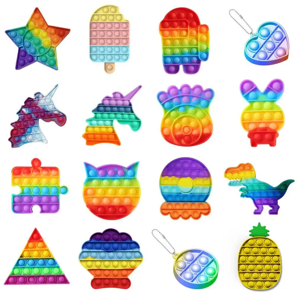 Антистрессовые Игрушки Pop, игрушки для снятия стресса, радужные пузырьки, антистрессовые игрушки для взрослых и детей, сенсорная игрушка для снятия аутизма, Прямая поставка - Топ товаров с Али этой недели