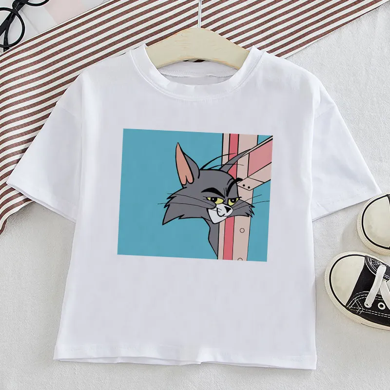 Новинка 2020 милая детская рубашка с котом и мышью повседневная одежда забавная