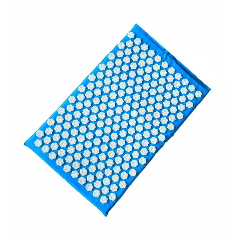 Massager Cushions Lotus Acupressure Mats Pillow Yoga Mats Relieve Back Pain Spike Mat Head Neck Foot Anti-stress Needle Massager - Цвет: Blue Mat