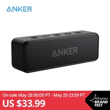 Anker-altavoz con bluetooth soundcore 2, altavoz portátil de sonidos graves con autonomía de 24 horas, con rango de bluetooth 66ft, a prueba de agua IPX7