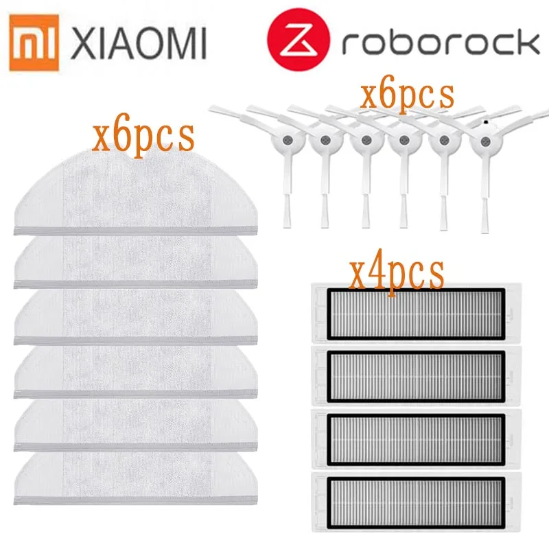 16pcs-lot Основная щетка hepa фильтр, боковая щетка Швабра Ткань подходит для xiaomi вакуум 2 roborock s50 аксессуары xiaomi mi робот Замена - Цвет: 16pcs-lot